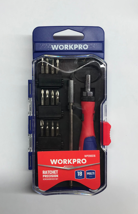 ست پیچ گوشتی ۱۸ عددی جغجغه ای WORKPRO کد WP200516 - ابزار مینایی